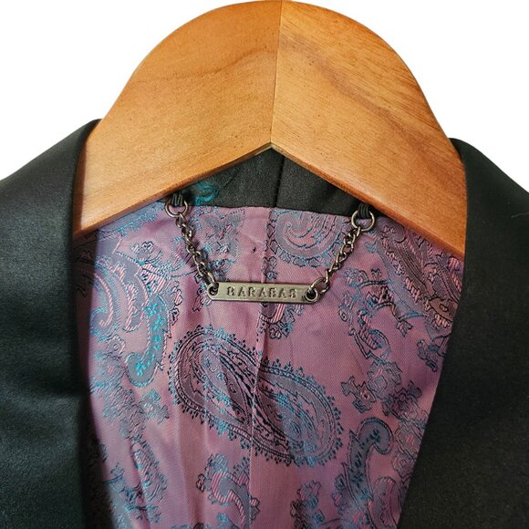BARABAS Men's Sequin Geometric Pattern Black Blue Blazer 46 2XL New With tags - Picture 7 of 14